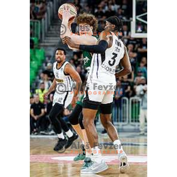 in action during regular season basketball match of AdmiralBet ABA League 2024/2025 between Cedevita Olimpija Ljubljana (SLO) and Partizan Mozzart Bet (SRB) in SRC Stozice, Ljubljana, Slovenia on April 27, 2025