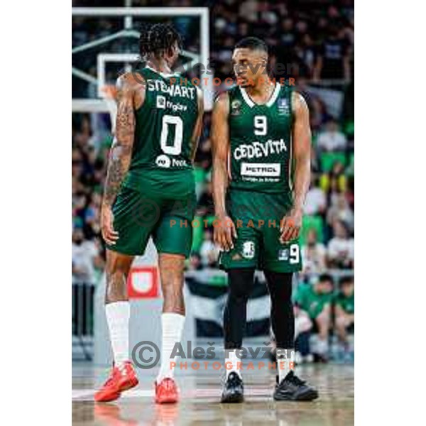 in action during regular season basketball match of AdmiralBet ABA League 2024/2025 between Cedevita Olimpija Ljubljana (SLO) and Partizan Mozzart Bet (SRB) in SRC Stozice, Ljubljana, Slovenia on April 27, 2025