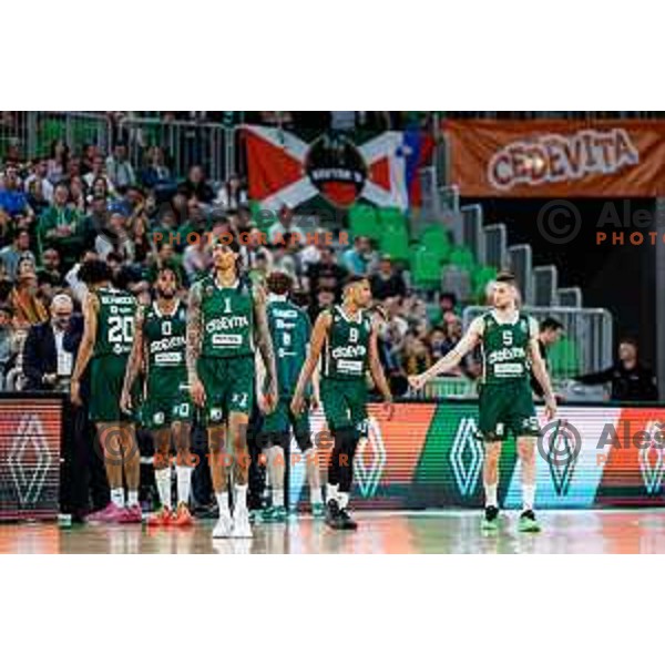in action during regular season basketball match of AdmiralBet ABA League 2024/2025 between Cedevita Olimpija Ljubljana (SLO) and Partizan Mozzart Bet (SRB) in SRC Stozice, Ljubljana, Slovenia on April 27, 2025