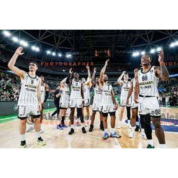 in action during regular season basketball match of AdmiralBet ABA League 2024/2025 between Cedevita Olimpija Ljubljana (SLO) and Partizan Mozzart Bet (SRB) in SRC Stozice, Ljubljana, Slovenia on April 27, 2025