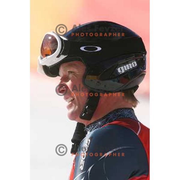 in the finish line of 2006 Torino Winter Olympic games men\'s downhill race in Borgata, Sestriere on February 12, 2006