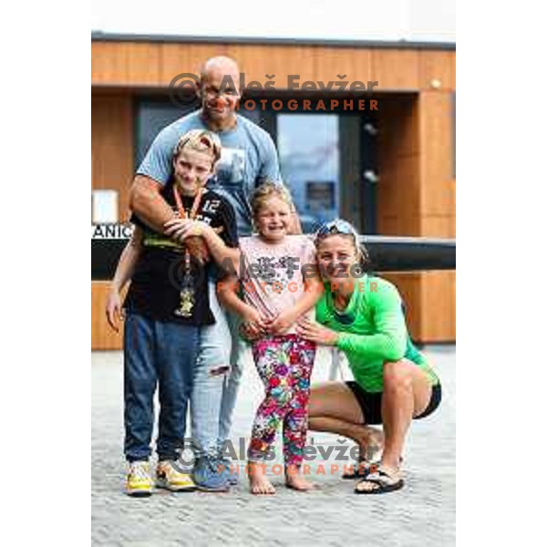 Stjepan Janic and Spela Ponomarenko Janic with their kids in Zusterna, Koper, Slovenia on October 24, 2024
