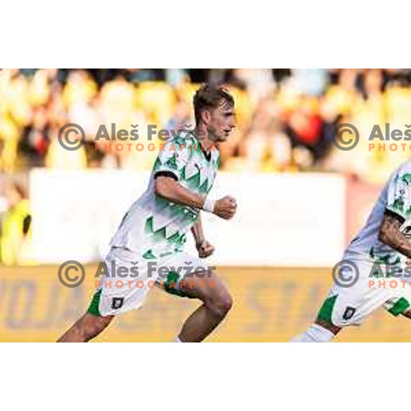 Alejandro Blanco Sanchezcelebrates during Prva liga Telemach football match between Olimpija Ljubljana and Celje in Stadion z’dezele, Celje, Slovenia on April 27, 2025. Photo: Jure Banfi