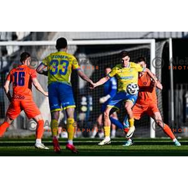 in action during Prva liga Telemach 2024/2025 football match between Koper and Celje at Bonifika Stadium in Koper, Slovenia on April 30, 2025