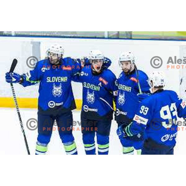 in action during World Championship 2025 preparation ice-hockey match between Slovenia and Denmark in Ledna Dvorana, Maribor, Slovenia on April 30, 2025. Photo: Jure Banfi