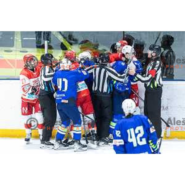 in action during World Championship 2025 preparation ice-hockey match between Slovenia and Denmark in Ledna Dvorana, Maribor, Slovenia on April 30, 2025. Photo: Jure Banfi