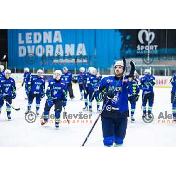 in action during World Championship 2025 preparation ice-hockey match between Slovenia and Denmark in Ledna Dvorana, Maribor, Slovenia on April 30, 2025. Photo: Jure Banfi