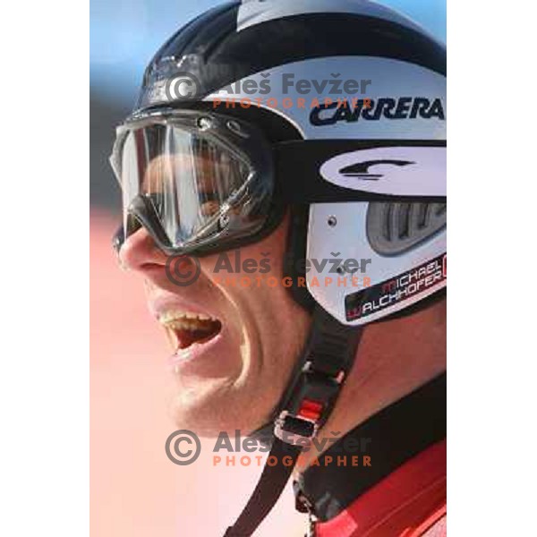 in the finish line of 2006 Torino Winter Olympic games men\'s downhill race in Borgata, Sestriere on February 12, 2006