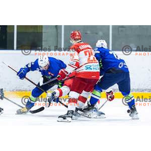 in action during World Championship 2025 preparation ice-hockey match between Slovenia and Denmark in Ledna Dvorana, Maribor, Slovenia on April 30, 2025. Photo: Jure Banfi