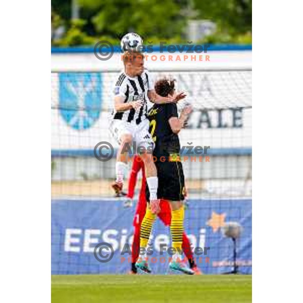 in action during Prva liga Telemach 2024/2025 football match between Kalcer Radomlje and Mura in Domzale Sports Park, Domzale on May 3, 2025