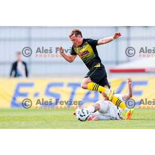 in action during Prva liga Telemach 2024/2025 football match between Kalcer Radomlje and Mura in Domzale Sports Park, Domzale on May 3, 2025