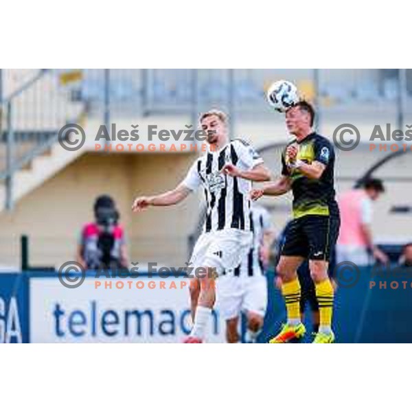 in action during Prva liga Telemach 2024/2025 football match between Kalcer Radomlje and Mura in Domzale Sports Park, Domzale on May 3, 2025