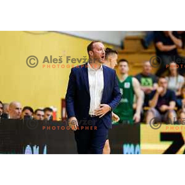 Dejan Jakara at regular season basketball match of AdmiralBet ABA League 2024/2025 between Krka (SLO) and Cedevita Olimpija Ljubljana (SLO) in Novo mesto, Slovenia on May 3, 2025