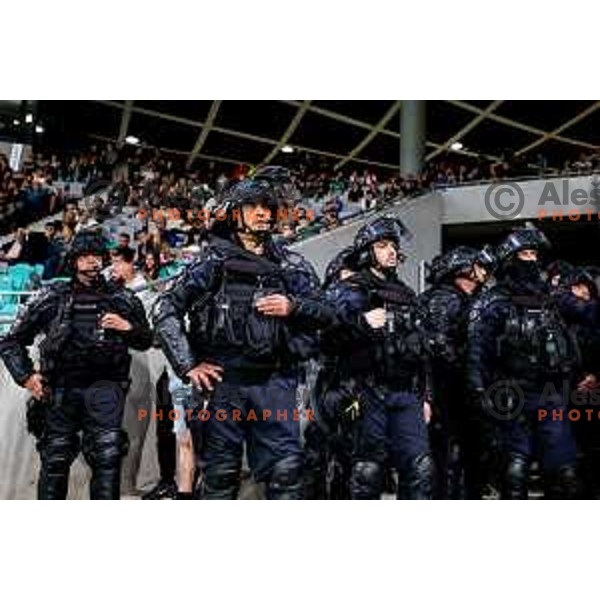 Police during Prva liga Telemach 2024/2025 football match between Olimpija and Maribor in Ljubljana, Slovenia on May 3, 2025