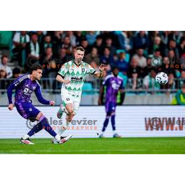Raul Florucz in action during Prva liga Telemach 2024/2025 football match between Olimpija and Maribor in Ljubljana, Slovenia on May 3, 2025