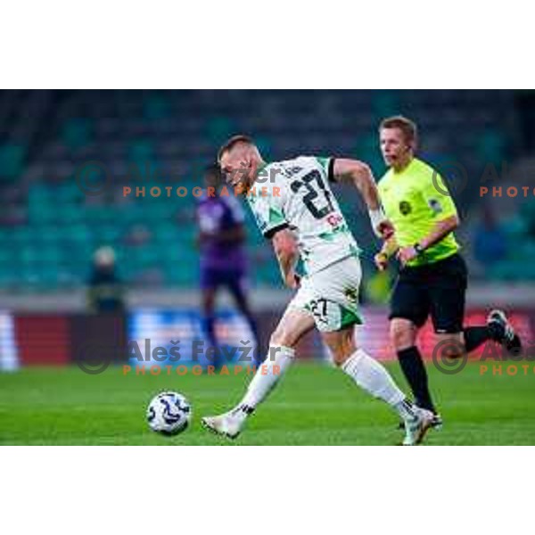 Alex Tamm in action during Prva liga Telemach 2024/2025 football match between Olimpija and Maribor in Ljubljana, Slovenia on May 3, 2025