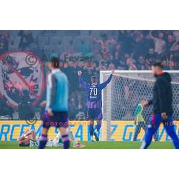 during Prva liga Telemach 2024/2025 football match between Olimpija and Maribor in Ljubljana, Slovenia on May 3, 2025
