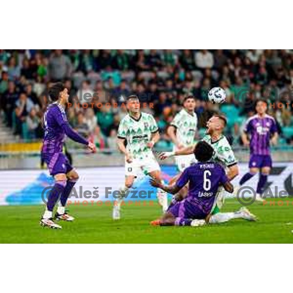 Alex Tamm in action during Prva liga Telemach 2024/2025 football match between Olimpija and Maribor in Ljubljana, Slovenia on May 3, 2025