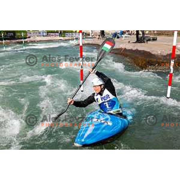 Stefanie Horn (ITA) competes at ICF Canoe slalom in Tacen, Ljubljana Slovenia on April 27, 2025