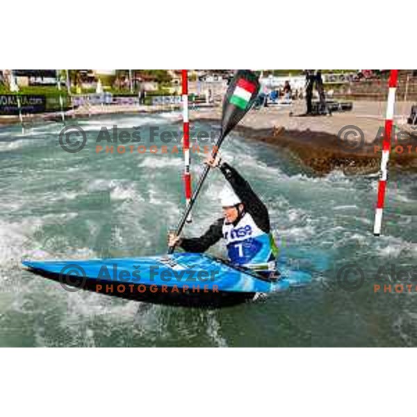 Stefanie Horn (ITA) competes at ICF Canoe slalom in Tacen, Ljubljana Slovenia on April 27, 2025
