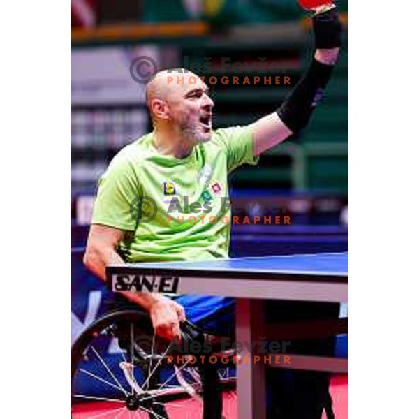 Ljubisa Gajic (SLO) competes at ITTF World Para Challenger Lasko 2025 in Tri Lilije Hall, Lasko, Slovenbia on May 6, 2025