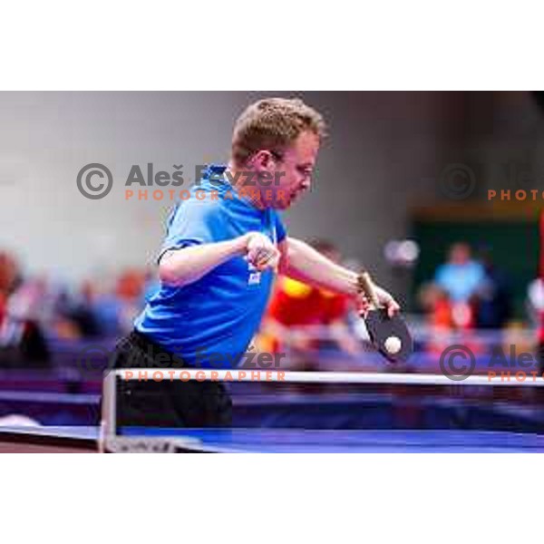 Tomaz Rabuzin (SLO) competes at ITTF World Para Challenger Lasko 2025 in Tri Lilije Hall, Lasko, Slovenbia on May 6, 2025