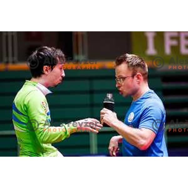 Tomaz Rabuzin and Luka Trtnik (SLO) compete at ITTF World Para Challenger Lasko 2025 in Tri Lilije Hall, Lasko, Slovenbia on May 6, 2025