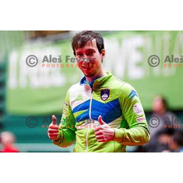 Luka Trtnik (SLO) competes at ITTF World Para Challenger Lasko 2025 in Tri Lilije Hall, Lasko, Slovenbia on May 6, 2025