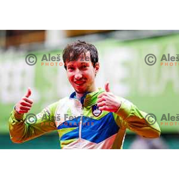 Luka Trtnik (SLO) competes at ITTF World Para Challenger Lasko 2025 in Tri Lilije Hall, Lasko, Slovenbia on May 6, 2025