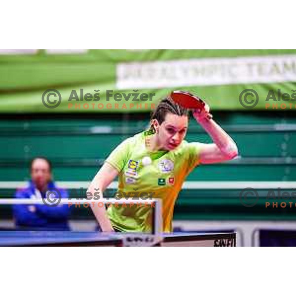 Karin Pracek (SLO) competes at ITTF World Para Challenger Lasko 2025 in Tri Lilije Hall, Lasko, Slovenbia on May 6, 2025