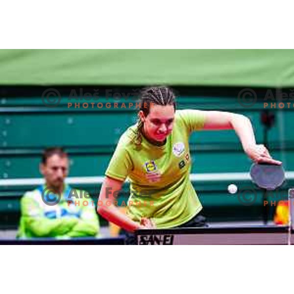 Karin Pracek (SLO) competes at ITTF World Para Challenger Lasko 2025 in Tri Lilije Hall, Lasko, Slovenbia on May 6, 2025