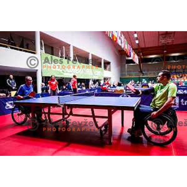 Gasper Mlakar (SLO) competes at ITTF World Para Challenger Lasko 2025 in Tri Lilije Hall, Lasko, Slovenbia on May 6, 2025