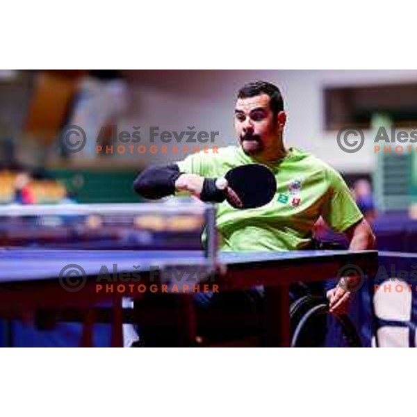 Gasper Mlakar (SLO) competes at ITTF World Para Challenger Lasko 2025 in Tri Lilije Hall, Lasko, Slovenbia on May 6, 2025