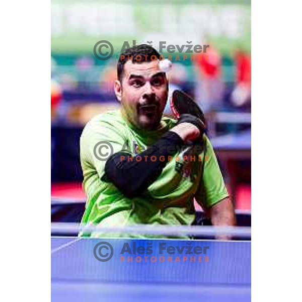Gasper Mlakar (SLO) competes at ITTF World Para Challenger Lasko 2025 in Tri Lilije Hall, Lasko, Slovenbia on May 6, 2025