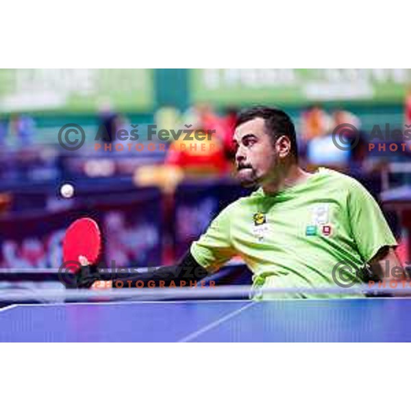 Gasper Mlakar (SLO) competes at ITTF World Para Challenger Lasko 2025 in Tri Lilije Hall, Lasko, Slovenbia on May 6, 2025