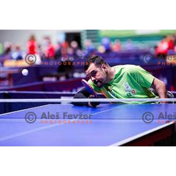 Gasper Mlakar (SLO) competes at ITTF World Para Challenger Lasko 2025 in Tri Lilije Hall, Lasko, Slovenbia on May 6, 2025