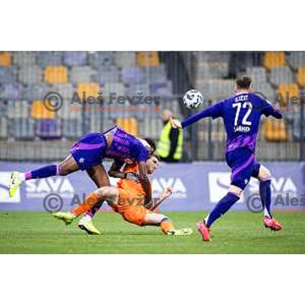 in action during Prva liga Telemach football match between Maribor and Celje in Ljudski vrt, Maribor, Slovenia on May 7, 2025. Photo: Jure Banfi