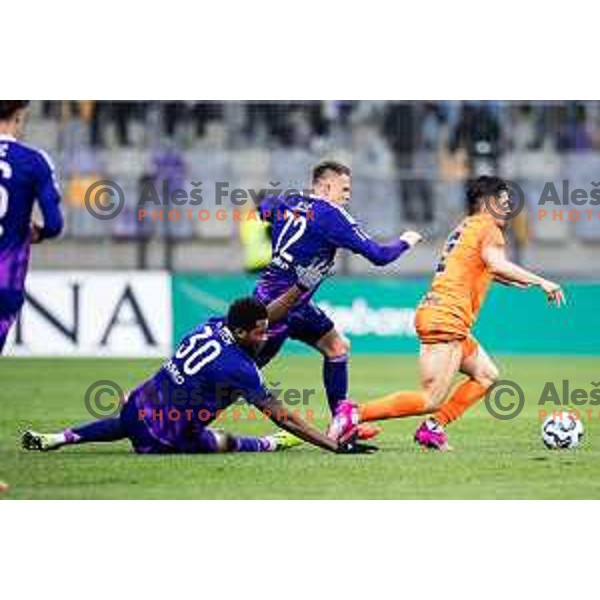 in action during Prva liga Telemach football match between Maribor and Celje in Ljudski vrt, Maribor, Slovenia on May 7, 2025. Photo: Jure Banfi