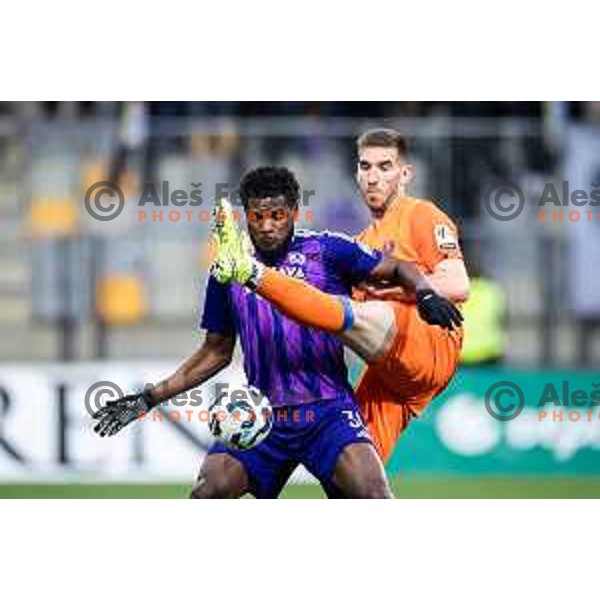 in action during Prva liga Telemach football match between Maribor and Celje in Ljudski vrt, Maribor, Slovenia on May 7, 2025. Photo: Jure Banfi