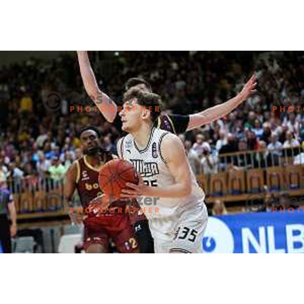 in action during second match of the Final of ABA 2 League 2024/25 basketball match between Iliriija and Bosna Visit Sarajevo in Hala Tivoli, Ljubljana, Slovenia on May 7, 2025. Photo: Filip Barbalic