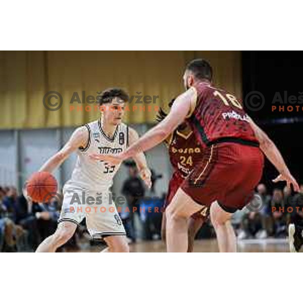in action during second match of the Final of ABA 2 League 2024/25 basketball match between Iliriija and Bosna Visit Sarajevo in Hala Tivoli, Ljubljana, Slovenia on May 7, 2025. Photo: Filip Barbalic