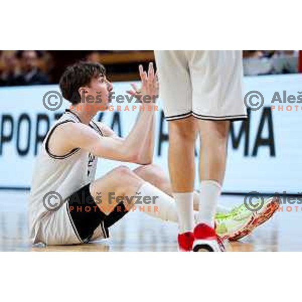 in action during second match of the Final of ABA 2 League 2024/25 basketball match between Iliriija and Bosna Visit Sarajevo in Hala Tivoli, Ljubljana, Slovenia on May 7, 2025. Photo: Filip Barbalic