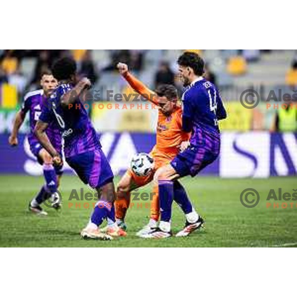 in action during Prva liga Telemach football match between Maribor and Celje in Ljudski vrt, Maribor, Slovenia on May 7, 2025. Photo: Jure Banfi