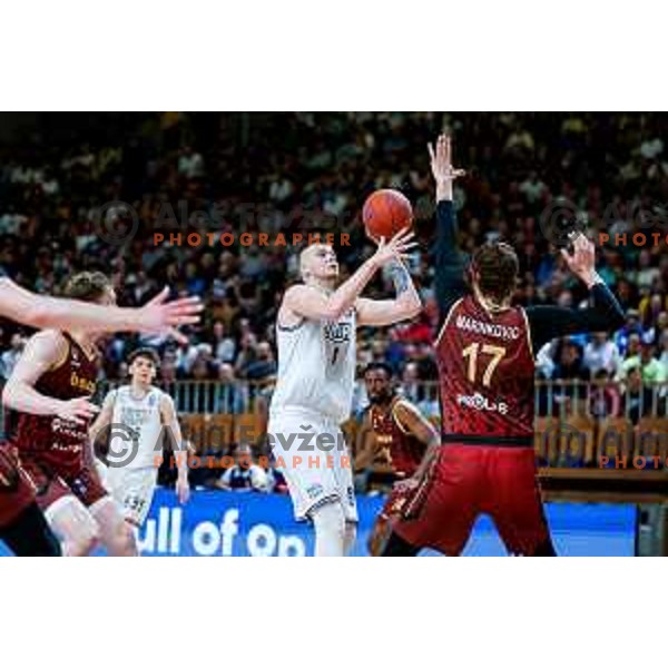 during The Final of ABA 2 League basketball match between Ilirija (SLO) and Bosna Visit Sarajevo (BiH) in Tivoli Hall, Ljubljana, Slovenia on May 7, 2025