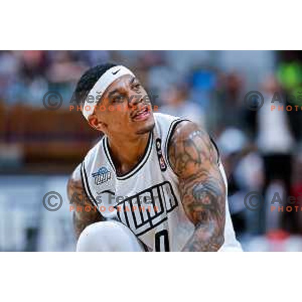 Vincent Lamont Golson Jr. of Ilirija in action during The Final of ABA 2 League basketball match between Ilirija (SLO) and Bosna Visit Sarajevo (BiH) in Tivoli Hall, Ljubljana, Slovenia on May 7, 2025