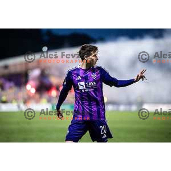 in action during Prva liga Telemach football match between Maribor and Celje in Ljudski vrt, Maribor, Slovenia on May 7, 2025. Photo: Jure Banfi