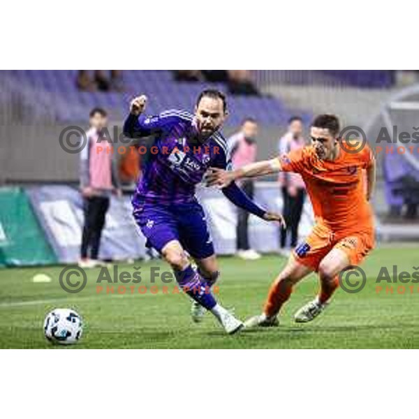 in action during Prva liga Telemach football match between Maribor and Celje in Ljudski vrt, Maribor, Slovenia on May 7, 2025. Photo: Jure Banfi