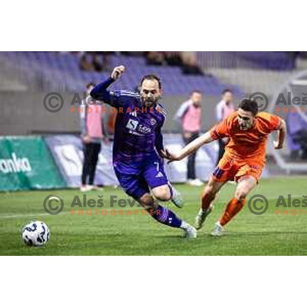 in action during Prva liga Telemach football match between Maribor and Celje in Ljudski vrt, Maribor, Slovenia on May 7, 2025. Photo: Jure Banfi