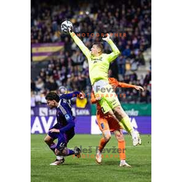 Luka Kolar in action during Prva liga Telemach football match between Maribor and Celje in Ljudski vrt, Maribor, Slovenia on May 7, 2025. Photo: Jure Banfi