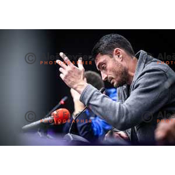 Albert Riera, head coach of Celje at the press conference after Prva liga Telemach football match between Maribor and Celje in Ljudski vrt, Maribor, Slovenia on May 7, 2025. Photo: Jure Banfi